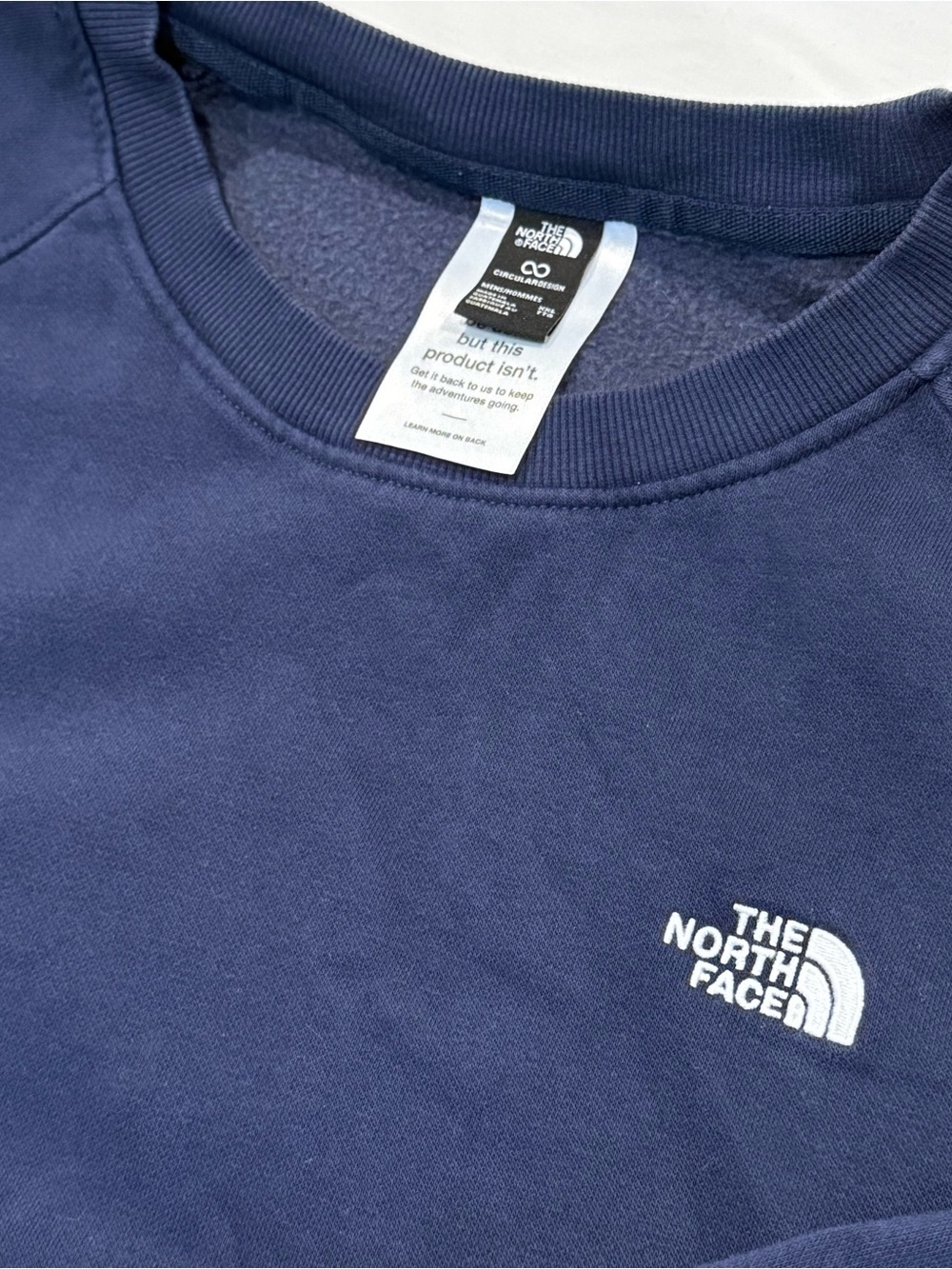 The North Face Sweatshirt Mens XXL Blue Crewneck Circular Design Outdoors